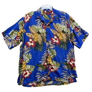 VTG Hibiscus Collection Hawaiian Shirt Mens XL Tropical Coastal Island 90s Retro